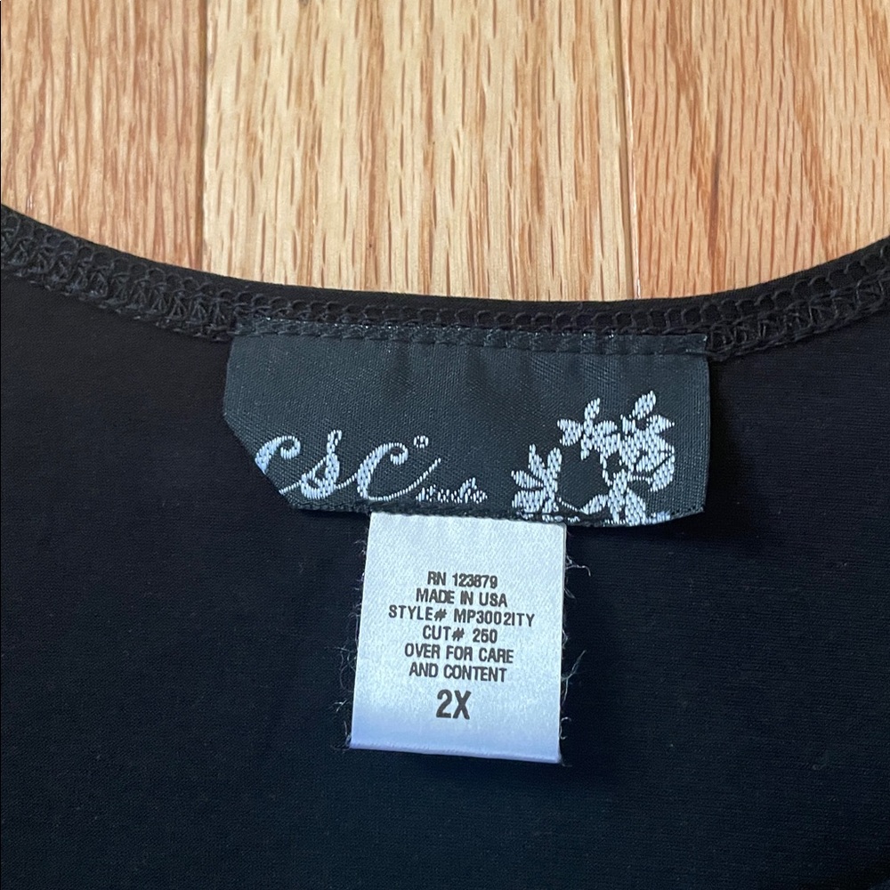 CSC Studio Sleeveless Top Womens 2X Black Minimalist Wardrobe Essential Travel - Picture 2 of 7